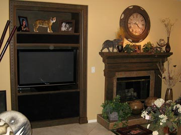 matching fireplace and entertainment center