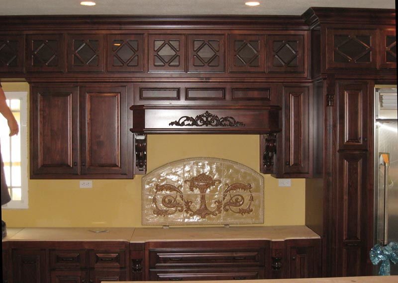 custom kitchen cabinets, wood carving