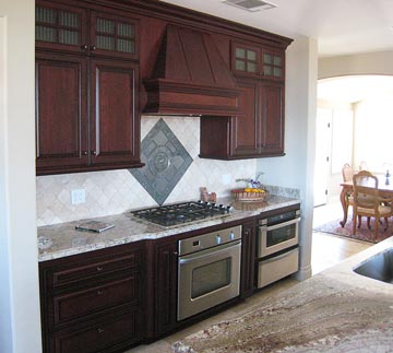 solid wood kitchen cabinet, glass inserts