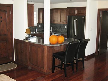 solid wood kitchen cabinet, glass inserts