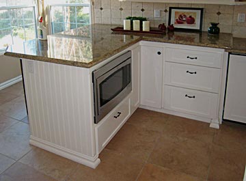 counter top, cabinets